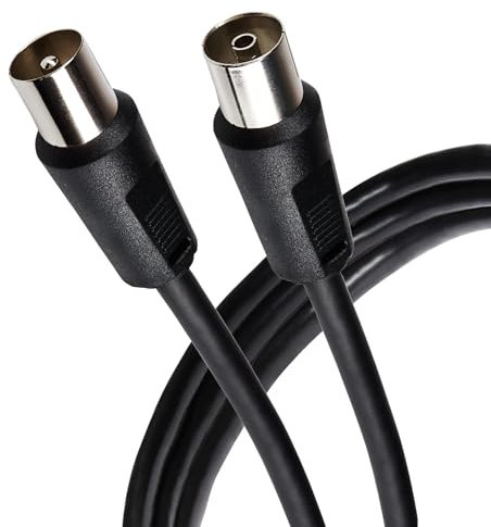 Maplin Cavo di prolunga antenna TV, 1 m, cavo coassiale RF maschio a RF femmina