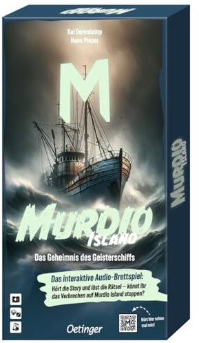 Oetinger Media, Murdio Island Das Geheimnis des Geisterschiffs, Brettspiel, kooperatives Audio-Game für Kinder ab 10, ab 1 Spieler, 60-75 Minuten