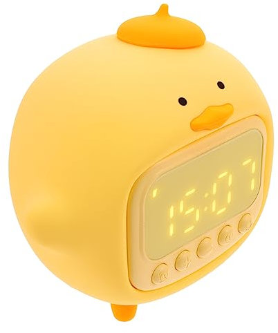 Yardenfun Schlafzimmer-uhr-nacht-lampe-einzigartig-geformt-licht-wecker-nachtlicht-haushaltsbedarf-dekorativ-praktisch-warmes-licht-kompakt