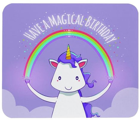 VAPOKF Gaming Mouse Pad, Rainbow Unicorn Prints Mouse Mat for Desk Home Office, Non-Slip Rubber Base Keyboard Pad, Laptop Desk Pad Mousepad
