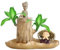RADAAB Planta de Madera Brasileña de la Suerte - Mini Planta de Escritorio de Oficina Interior (Brazilian Wood+Monk+Doll)