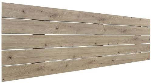 DHOME Sänggavel i Återvunnet MDF-Trä Horisontell Pallstil Pallbädd Inkluderar Beslag (145x46 Palet 5, Ek)