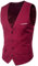 SRZYMJ Trachtenweste Herren Gilet Hochzeitsweste Herrenweste Oktoberfest Weste-Trachten Rot Bordeauxe Rot Tweed Anzug Vintage Motorrad Weste Herren Freizeitanzug Herren Baumwolle