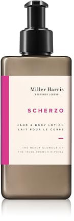 Miller Harris Scherzo Hand and Body Lotion 300ml – Shea Butter, Argan Oil, Glycerin, Aloe Vera & Vitamin B5 | Bold & Vibrant Scent for Nourishing Skin