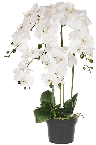 Kunstpflanze künstliche Orchidee im Blumentopf grün / weiß 63 cm Orchid