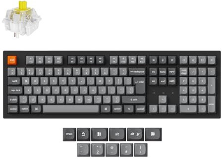 Keychron K10 Max Mechanical Gaming Keyboard, Full-Size, Programmable Macros, Bluetooth 5.1/2.4GHz/Wired, White Backlight, Super Banana Switch, PTB Keycaps, UK Layout - for Windows/Mac/Linux