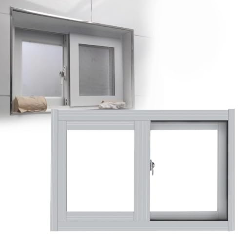 Ventana deslizante de aluminio para casas de juegos, cobertizos, garaje, gallineros, ventanas blancas de repuesto para sótano, ventana grande para el hogar (21 x 14 pulgadas)