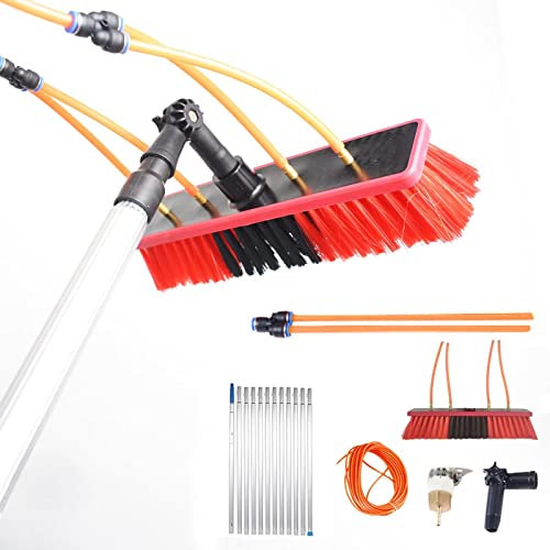 Asta per la pulizia delle finestre da 5-12 m, asta alimentata ad acqua/tubo, attrezzatura per la pulizia delle spazzole, attrezzatura per la pulizia delle finestre, pulizia di pannelli fotovoltaici
