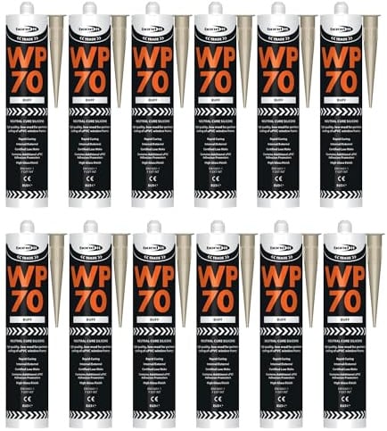 Bond It WP70 Neutral Cure Oxime Silicone Sealant – 12x Buff, 285ml | Professional-Grade Silicone Sealant | High Gloss – Flexible – Weatherproof | Sealant for Home – Building & Professionals Use