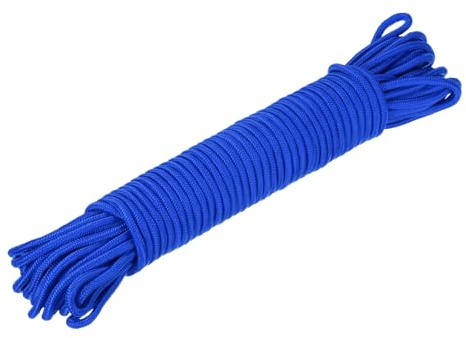 QUARKZMAN Cuerda Trenzada de Polipropileno 30m/98.5ft Diámetro 8mm Azul | para Línea de Ropa de Interior Exterior Camping