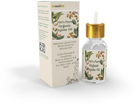 MEBO Organic Jojoba Oil 35ml - 100% Pure & Natural Cold-Pressed Oil for Skin, Hair & Nails - Deep Hydration, Anti-Aging, and Scalp Care - Vegan & Cruelty-Free