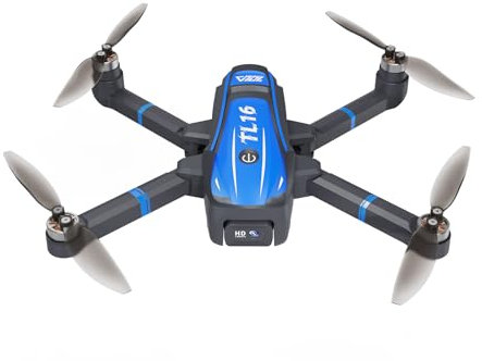 Toladrone TL16 Drohne mit 4K HD Kamera für Erwachsene, Bürstenloser Motor Optische Flusspositionierung Höhenhaltung Faltbarer RC Quadcopter Drohnen für Anfänger, Blau