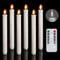 Homemory 6 Pack Plastic Taper Flameless Candles with Remote, Timer, Battery Operated CandleSticks with Flickering Bright Light, 9.6 Inches for Home Decoration