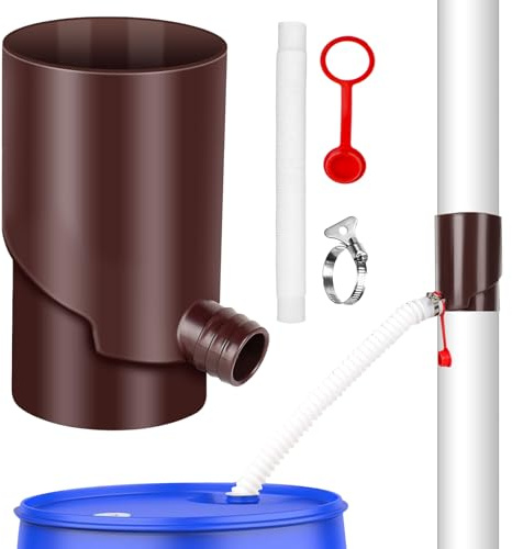 Regentonne – Abzweig-Set für Regentonne, UV- und witterungsbeständig, tragbare Regentonne zum Sammeln von Regenwasser aus Regenrinnen