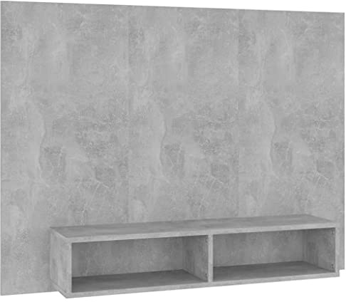 vidaXL Wall TV Cabinet Concrete Grey 120x23.5x90 cm Engineered Wood