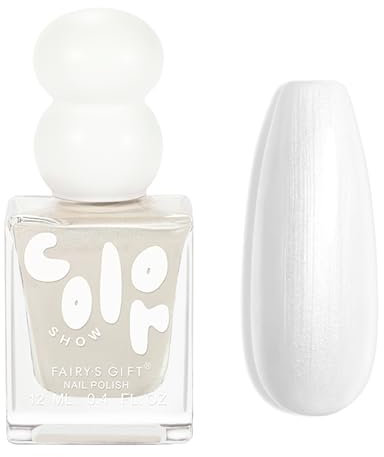 Pearl Nail Polish - Holographic Mermaid Iridescent Nail Varnish - Quick Drying White Nail Polish High Glossy High Reflective - Long-Lasting Air Dry Aurora Gel for Women Girls