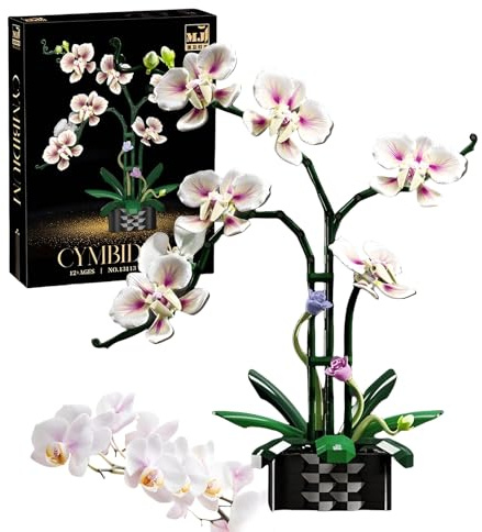 Orchid Flower Building Set for Adults, Orchid Bonsai Building Blocks Toy, Botanical Collection Artificial Flowers for Home Office Decor, Gift for Her Women, Brithday(736 Pieces)