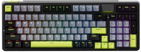 RAPOO V700DIY-98 Wireless Mechanical Keyboard, BT5.0 + 2.4GHz, Hot Swappable Custom Gaming Keyboard, Speed Silver Linear Switch, 16.8M Per-Key RGB, Gasket Mount, Creamy Sound, Anti-Ghosting, US Layout