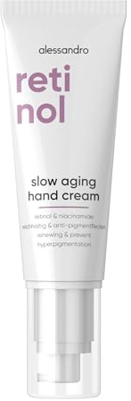 alessandro Retinol Slow Aging Hand Cream - Rich Hand Cream with Retinol & Niacinamide - Smooths & Revitalises - For Mature & Stressed Skin - Quickly Absorbing - Vegan - 50 ml