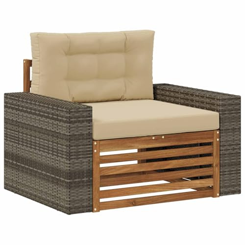 vidaXL Outdoor Mittelsofa Massivholz Akazie Natur, Gartenmöbel, modernes Outdoor-Sofa, modulare Lounge, Elegante Terrassen-Sitze