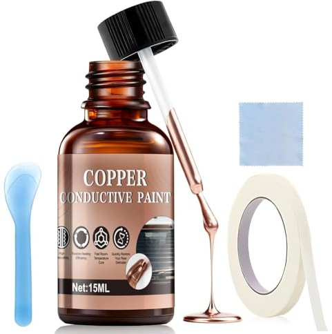 10 ML Kit Riparazione Lunotto Termico, Vernice Conduttiva Lunotto, Colla Conduttiva Elettrica per la Riparazione Del Lunotto Termico, Include Pennello e Carta per Mascheratura, Riparazione Rapida