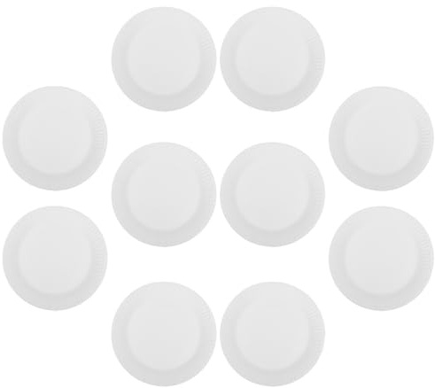 SHINEOFI 10 Assiettes en Papier Blanches à Colorier Matériel de Peinture pour Garçon et Filles, Papier Épais, 10 Pièces pour Maternelle pour Activités DIY et Peinture sans Tache