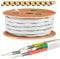 HB-DIGITAL 10m Quattro-Kabel Koaxial SAT 4-Fach Kabel Weiß 4-in-1 für Ultra HD 4K DVB-S / S2 DVB-C und DVB-T / T2 BK Anlagen + 10 vergoldete F-Stecker SET Gratis dazu (Quattro, Quad Kabel)