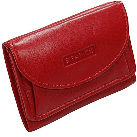 GoBago Minibörse in echt Leder kleines Portemonnaie Mini Geldbörse (Rot)