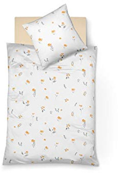fleuresse Mako-Satin Bettwäsche Milano mit Streublümchen 155 x 220 + 80 x 80 cm