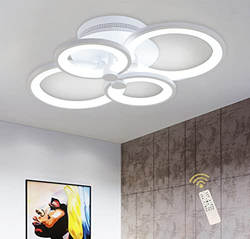 Ganeed Modern Deckenleuchte Dimmbar, Metall Acryl LED Unterputz Deckenleuchten, 56W LED Kronleuchter leuchte für Wohnzimmer Küche Schlafzimmer Esszimmer, mit Fernbedienung