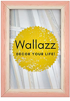 Wallazz Cornice Portafoto in Legno 18x24cm Rosa/Bianco. Cornice per Foto con Vetro Sintetico Infrangibile - Porta Foto Decorativo - Made in Italy