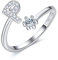 CRYSLOVE Damen Mädchen Buchstabe Ring 925 Sterling Silber Offener Verstellbare Initiale Alphabet A-Z Ringe Schmuck mit Geschenkbox