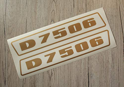 Deutz Aufkleber für Traktor D7506 Logo Emblem Sticker Label gold (bis 1974)