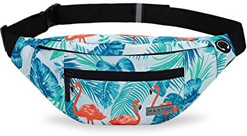 MAXTOP Bauchtasche Gürteltasche für Damen und Herren Hüfttasche Outdoor Groß Handytasche Sport Wasserdicht Laufgürtel Umhängetasche Geldgürtel für Camping Wandern Fitness Fahrrad Geschenke