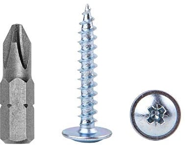 (100 Stück) Verzinkter Stahl 5,0 x 30 mm Holzschrauben Metallschrauben Modifizierter Halsspannkopf Selbstschneidend (100, 5,0 x 30 mm)