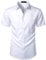 PARKLEES Mens Casual Urban Stylish Slim Fit Short Sleeve Button Up Dress Shirt with Pocket ZLSC15 White L