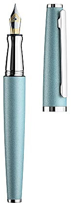 Otto Hutt Füllfederhalter D06 Aluminium Articblue-Platin 14cm, Strichstärke F, 028-11343, Mehrfarbig