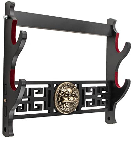 Ekkhysis Kylin Schwertständer2-Tier Velvet Padded, Schwerthaken, Katana-Schwertständer,Wandmontierter,Geeignet für eine Vielzahl von,Cosplay Schwert,Lichtschwert,Samurai,Demon Slayer,Waffen ständer