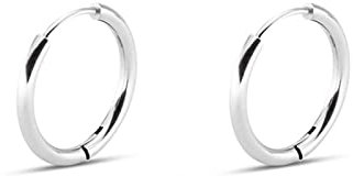 Musihy Creolen Aus Medizinischem Edelstahl Creolen Für Frauen Geschenke Für Mädchen Polierter Kreis 2 mm Breit Silber 8mm