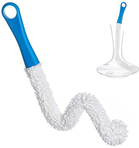Décanteur Brosses De Nettoyage, Long Manche Flexible Multi-Fonction Brosse Coupe,en Mousse Souple à Vin en Verre Bouteille Bouche Carafe à Décanter pour Nettoyer Les Zones Difficiles D'accès