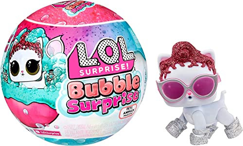 L.O.L. Surprise! Bubble Surprise Haustiere - ZUFÄLLIGE AUSWAHL - Sammlerpuppe, Haustier, Überraschungen, Zubehör, Bubble Surprise beim Auspacken & Glitzerschaum-Reaktion - ideal für Kinder ab 4 Jahren