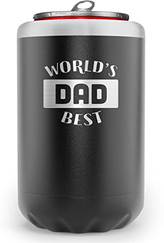 SoHo - Enfriador de latas para papá, aislado para cerveza estándar de 12 onzas, lata de refrescos, vaso para Navidad 2022 / regalos de cumpleaños Worlds Best Dad (caja de regalo)