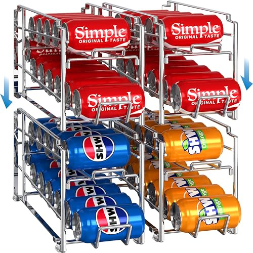 Simple Houseware Dosenspender für Frontlader, 4 Stück, Chrom