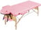 Yaheetech Mobile Massagelige 2 Zonen Massagetisch Höhenverstellbare Massagebank mit Holzfüßen und Tragetasche Klappbare Kosmetikliege 70 cm Breit, Hellrosa