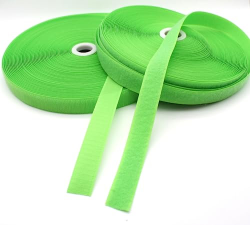 DOJA Barcelona | Cinta Hook y Loop para Coser | Hook y Loop Coser Verde | 1 Unidad | 25m de largo | 25mm de ancho | Hook y Loop de Colores para Coser | Hook y Loop Fuerte para Coser Mochila, Chaqueta