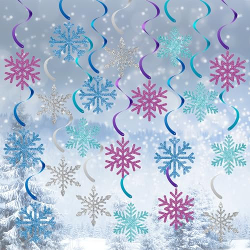 20 Pack Frozen Snowflake Hanging Decortions