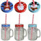 Widdle Gifts Christmas Mason Jar with Handle and Straw Set of 3 Glasses - 6316