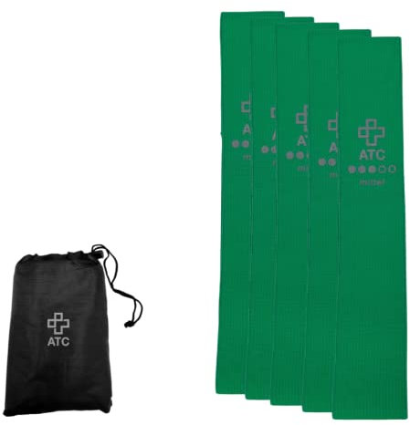 ATC Handels GmbH Fitnessbänder Loop Textil 32x5,8cm in verschiedenen 5 Stärken - 1 oder 5 Stück - für Kraftsport, Yoga, Gymnastik - Widerstandsbänder, Sportband, Gymnastikband (1, mittel)
