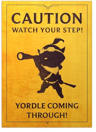 Displate Offiziell League of Legends MetallPoster Magnetische Befestigung Inklusive Lizenziert Bilder Hochwertiges Poster Graphics Caution Teemo 45 cm x 32 cm