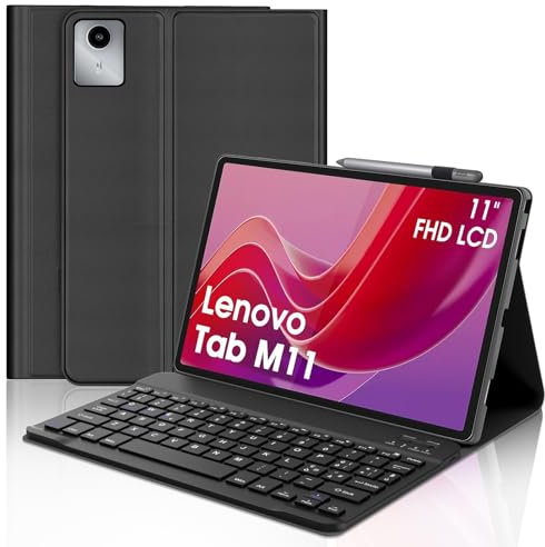 JADEMALL Tastiera per Lenovo Tab M11 11 Pollici 2024, Italiana QWERTY Tastiera Magnetica Wireless Bluetooth per Lenovo Tab M11 11 2024 (TB330FU/330XU), Nero